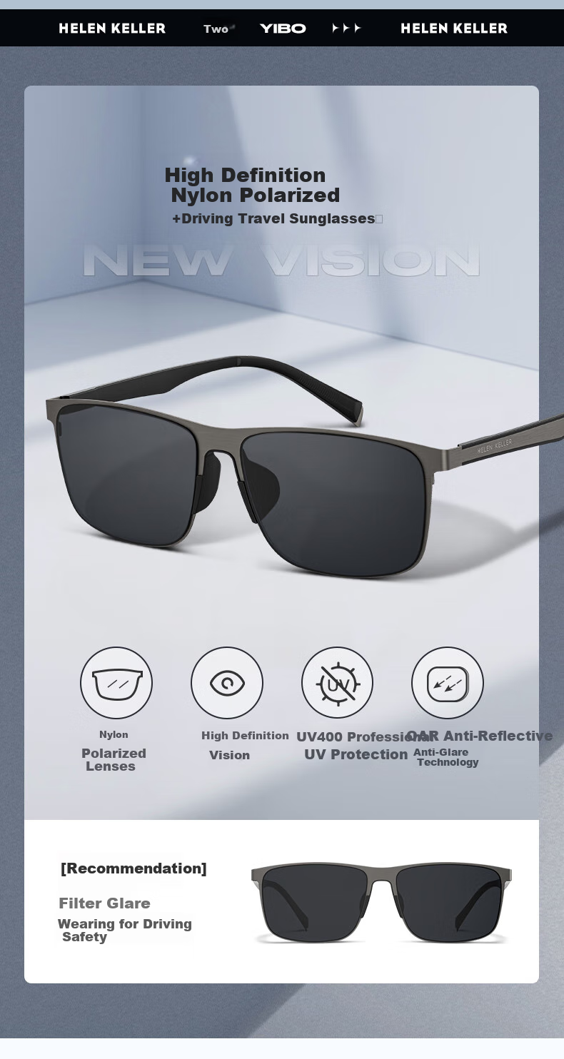 HELEN KELLER Sunglasses for Men, UV Protection, 2026 New Style Glasses for Women, Polarized Sunglasses, High-End Driving-Specific Sunglasses 2