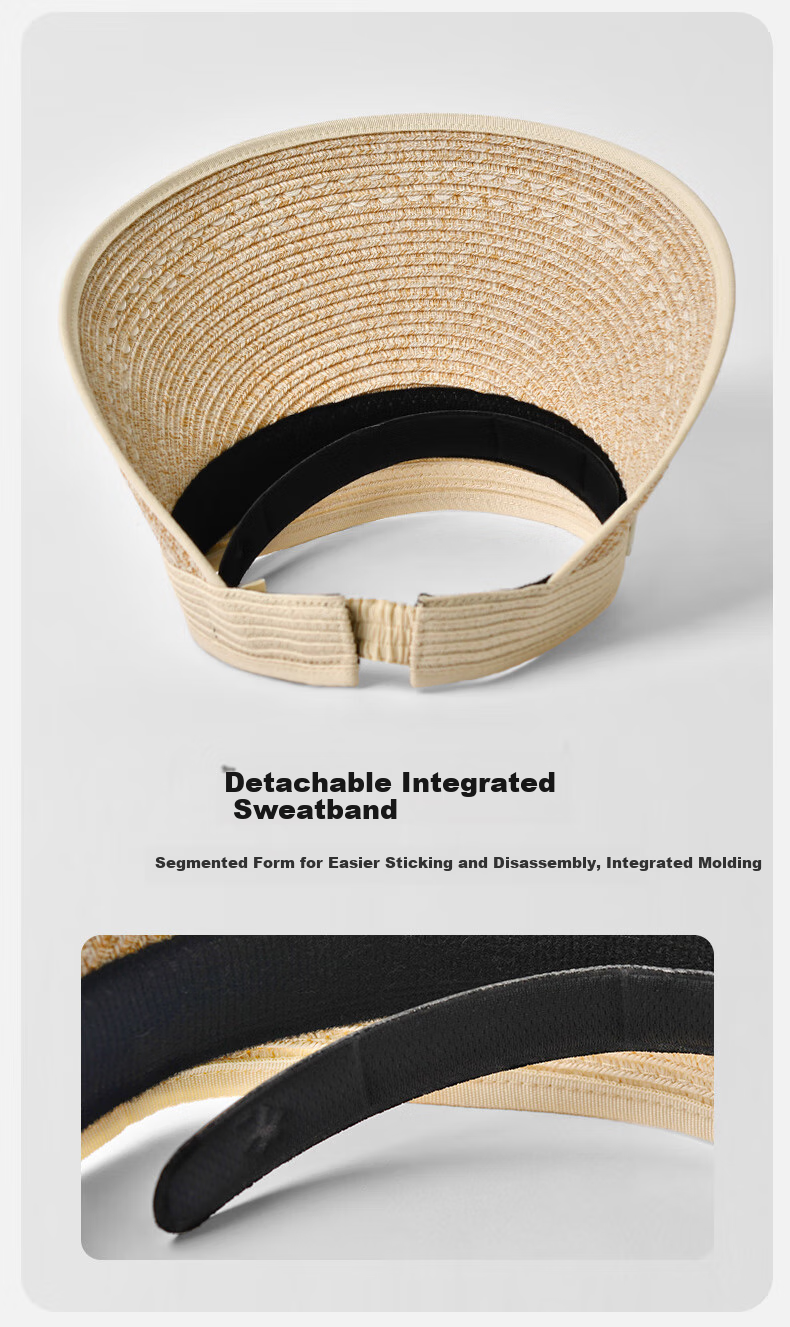 Kenmont Foldable Wide Brim Open Top Sun Protection Straw Hat for Women Spring Summer Beach UV Protection Vacation Sunshade Hat 6062 7