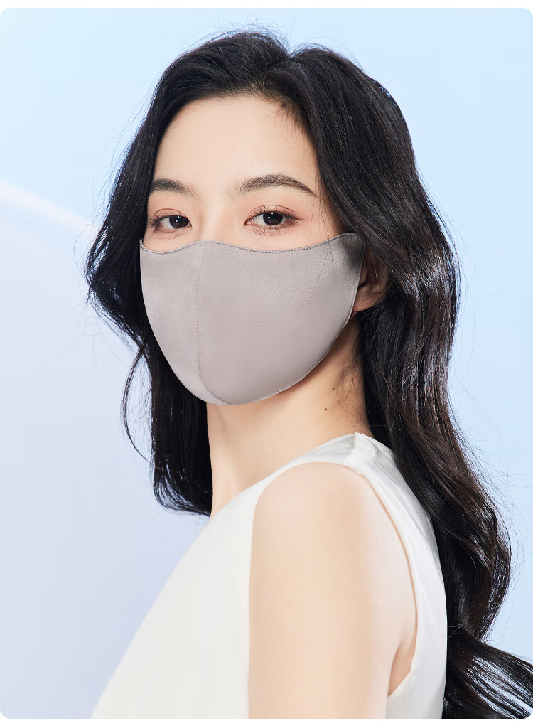 JIUMU Women's Silk Sun Protection Mask Summer UV Protection Breathable 3D Full Face Mulberry Silk Sun Shield 15