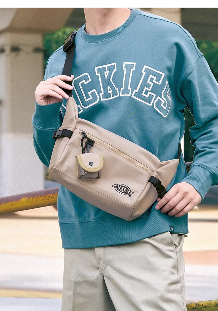 Dickies Men's Large Capacity Crossbody Bag Student Shoulder Bag Multi-Compartment Versatile Commuter Outdoor Casual Travel Sling Bag 6