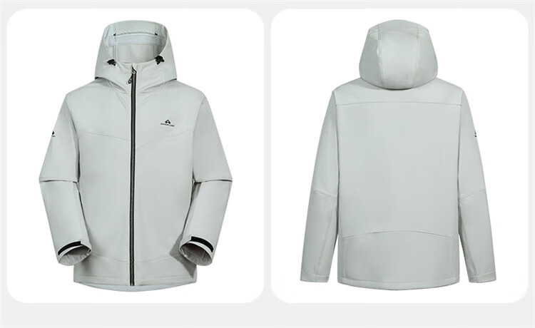 Pioneer Camp Men's Seal Softshell Jacket Spring Autumn Outdoor Mountaineering Waterproof Windproof Fleece Lined Warm Running Sports Jacket 25