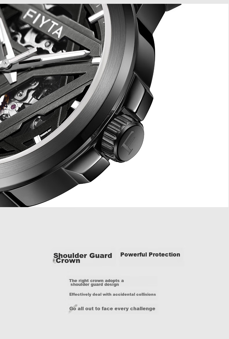 FIYTA Star Series "Space Capsule", Cool Black Hollow Mechanical Chinese Style Men's Watch, Holiday Gift for Me 14
