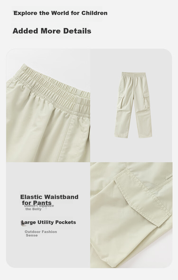 BALABALA Children's Clothing, Boys' And Girls' Pants, Spring And Autumn Loose Cargo Pants, Versatile And Fashionable Outdoor Wear 3