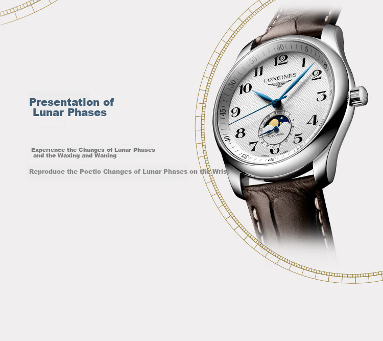 LONGINES Swiss Watch, Master Collection Moonphase Wristwatch, Men's Steel Strap Mechanical Watch L29194786 4