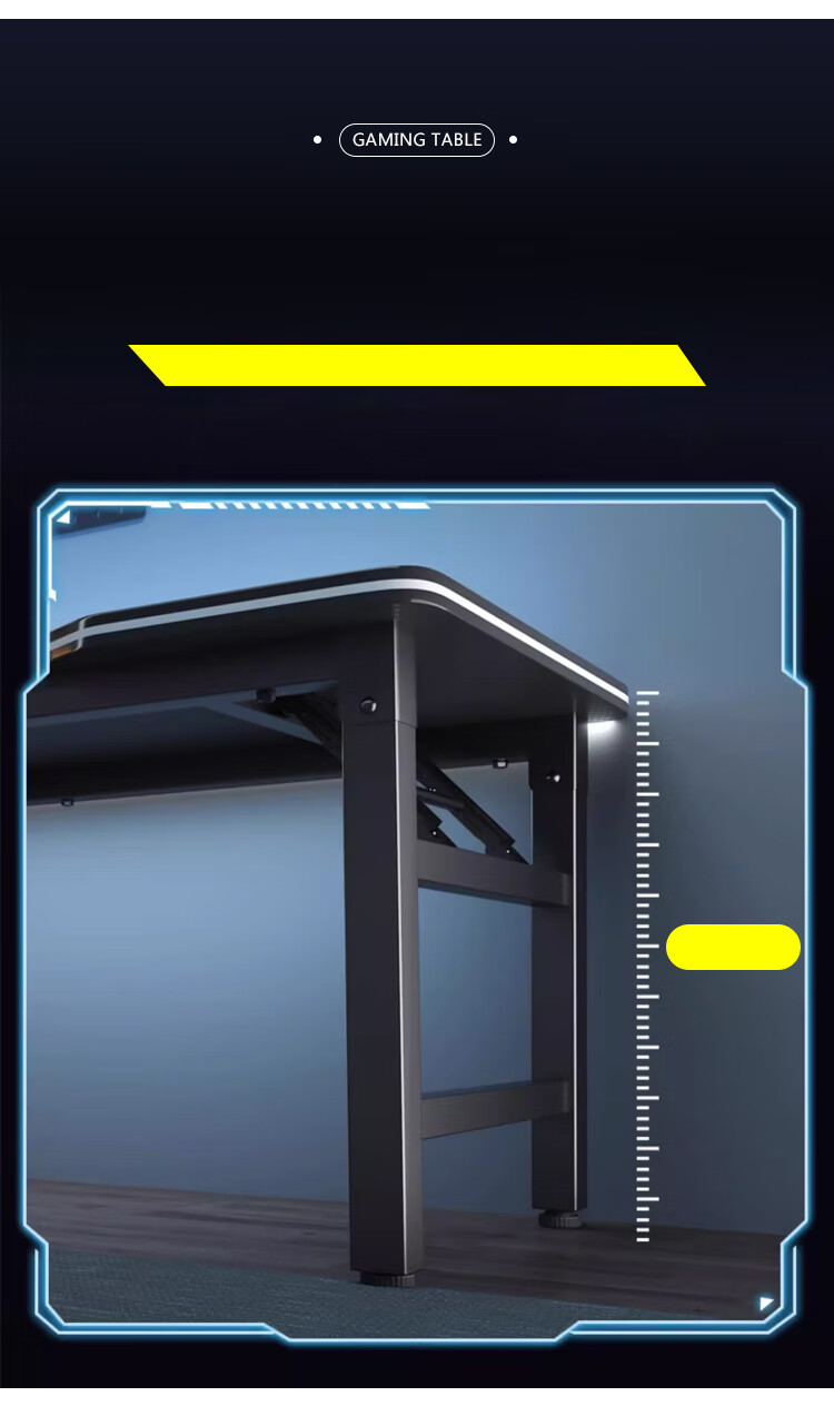 Huakaizhixing Computer Desk, Folding Floor-Standing Computer Table, Gaming Desk, Study Desk, BGZ765 Black, 140*60 5