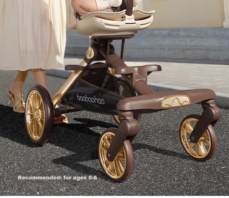 BabyGood V16MAX Yunqi Sand Stroller Large Wheel High Landscape One-Click Folding Sit and Recline Baby Stroller 2