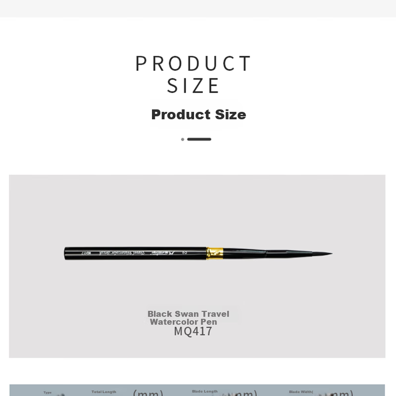 MAIRTINI Black Swan Travel Watercolor Brush, Nylon Bristle, Portable Metal Handle, Paint Brush, Professional Art Student Painting No. 1 Single Piece, Academy Grade MQ417-01 3