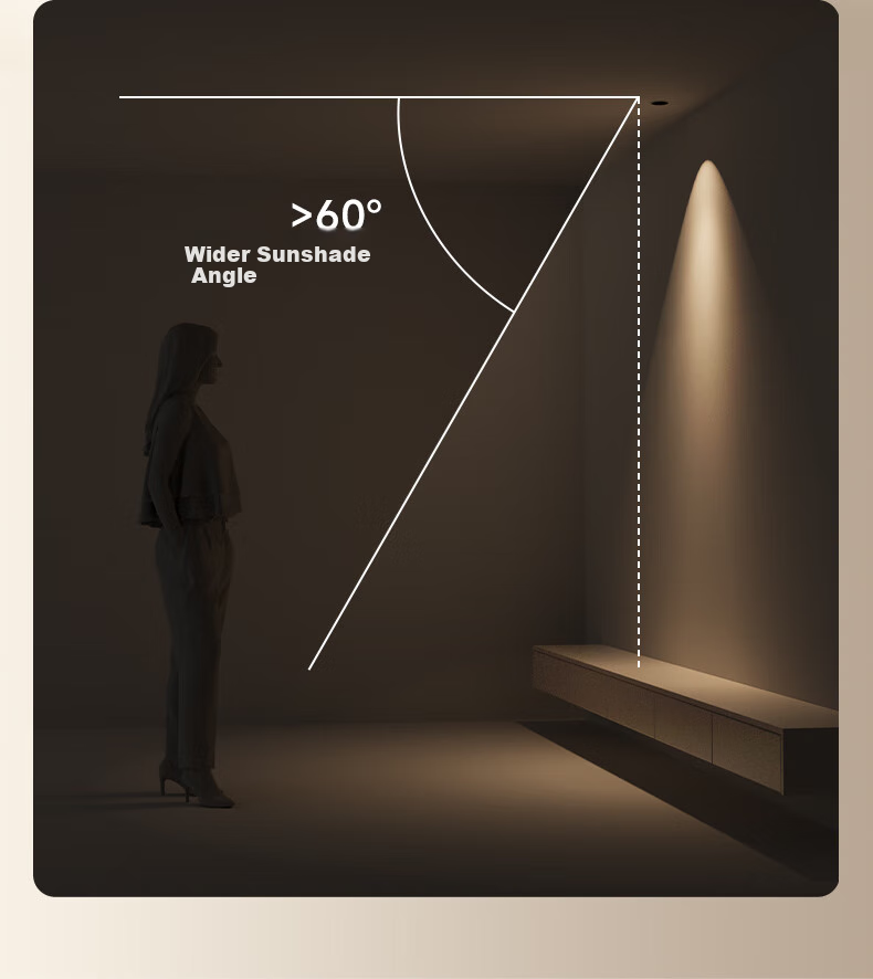 Jiandun Chuyun Full Spectrum LED Mini Hill Spotlight, Recessed Wall Washer, Narrow Edge Deep Anti-Glare High CRI Spotlight 18