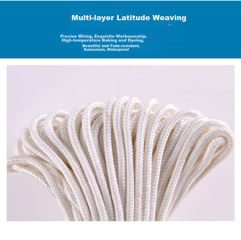 Jiuqiangu Nylon Rope, 6mm*100 Meters, White Packing Rope, High-Strength Binding Rope, Core-Wrapped Wear-Resistant Anti-Aging Nylon Tie, Braided Rope, Clothesline Rope, Packaging Rope 3