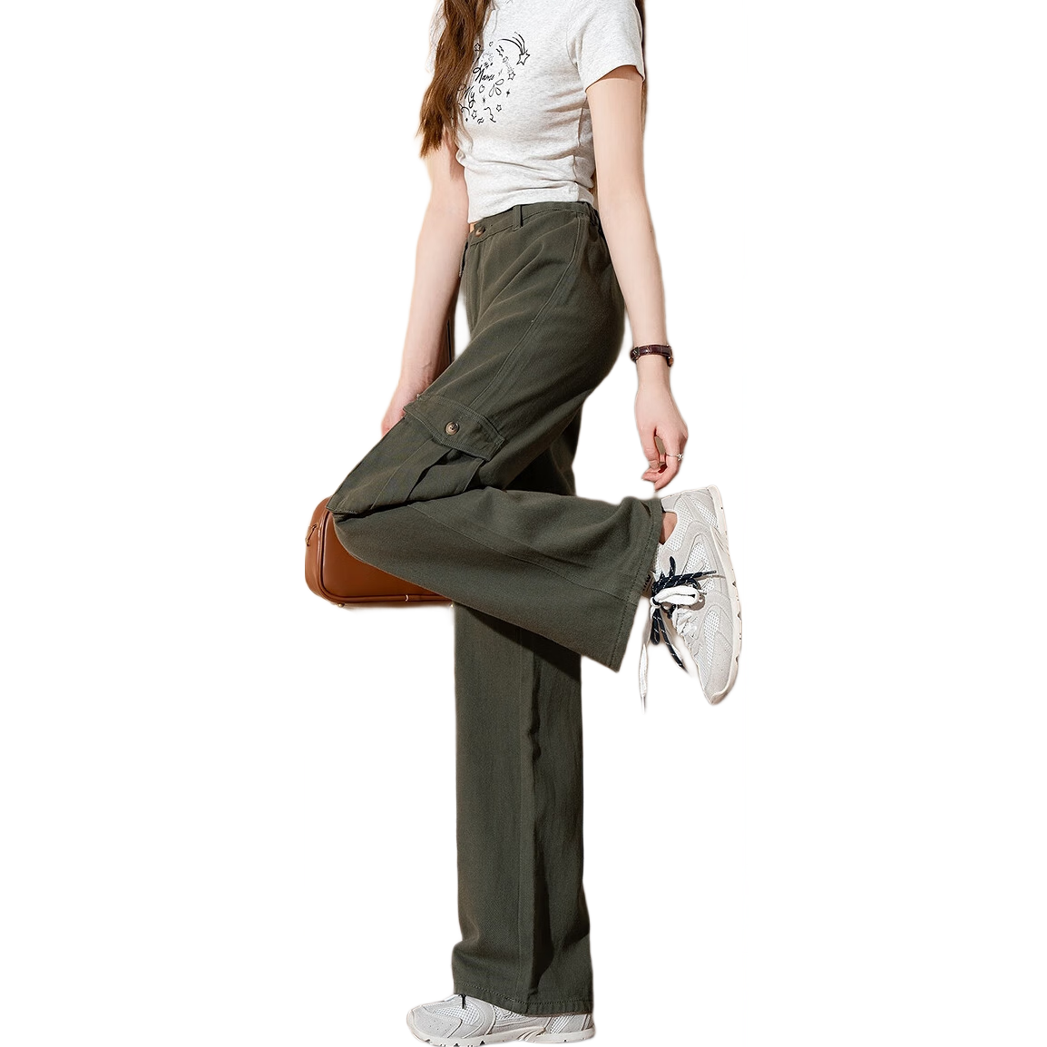 TonLion 2026 Autumn And Winter Women's Loose Fashionable Commuter Yarn Cargo Pants