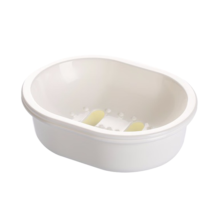 CHAHUA Saio Round Soap Dish Soap Holder Double-Layer Draining Soap Box 1 Piece
