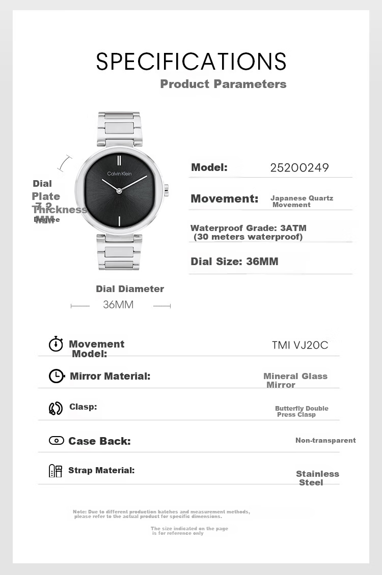 Calvin Klein CK Elegant Steel Strap Quartz Women's Watch, Goddess Day New Year Gift 25200251 2