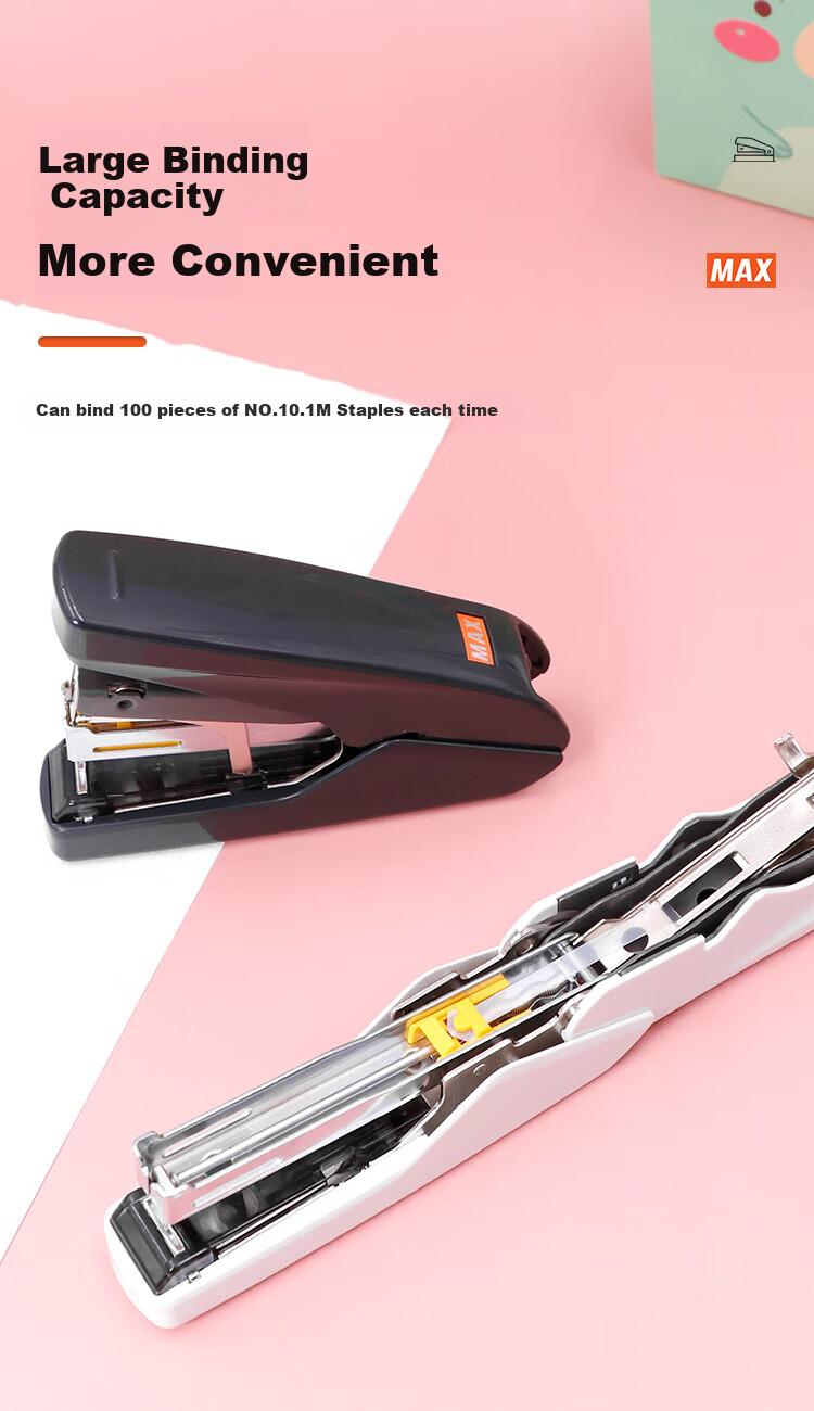 MAX Meikesi HD-10DFL High-Efficiency Low-Effort Stapler for Business, Finance And Office Use, Can Staple 2-26 Pages with Staple Remover, Compatible with No. 10 Staples, Black 1
