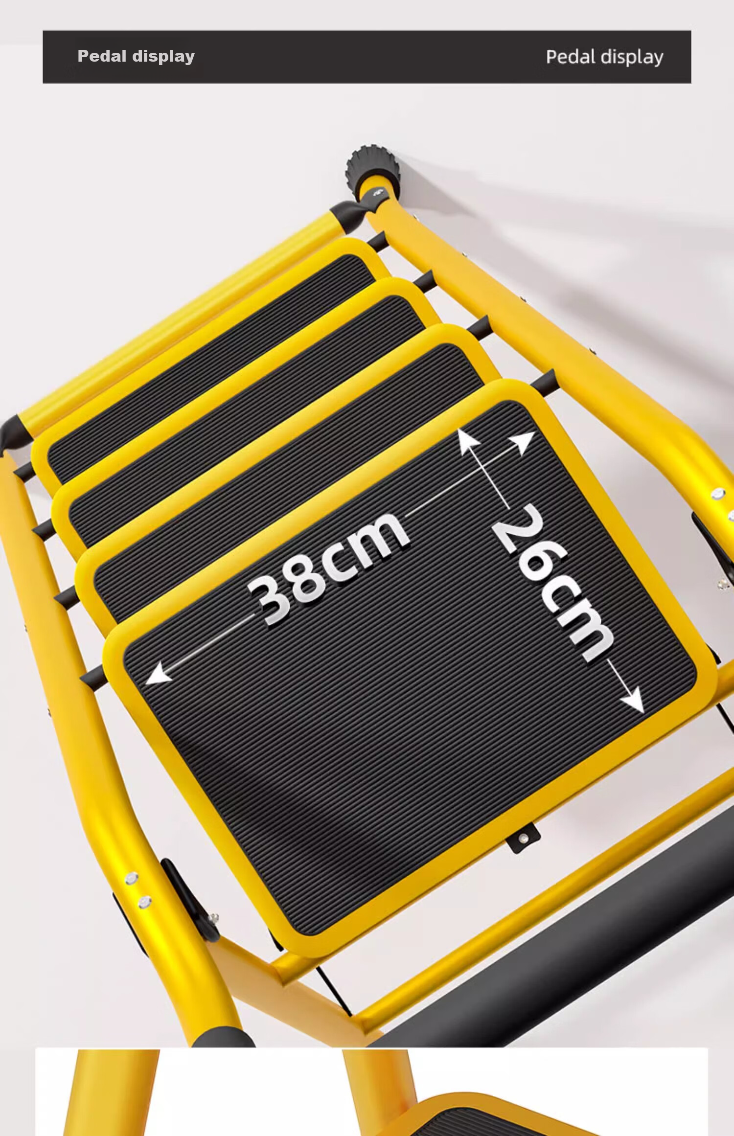 Cenggao Household Folding Ladder with Handrail, Indoor Step Ladder, Lemon Yellow Tool Tray, 5 Steps, 26*38 Tread Ladder 7