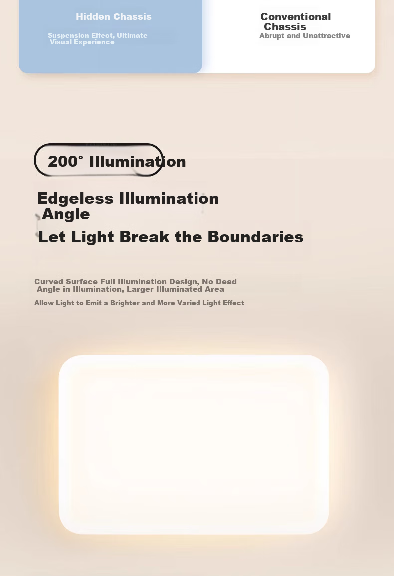 Yueying Linzhiguang Floating Light Eye-Protecting Ceiling Lamp for Living Room, Modern Minimalist Cream Style Main Lighting Fixture 3