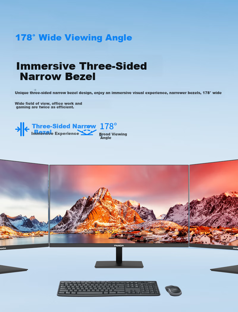 PANDA, 27-Inch, 2K High-Definition, Native 100Hz-120Hz High Refresh Rate, IPS Technology Screen, Rotatable And Height-Adjustable, Design Office Light Gaming Computer Monitor, Y27Q4 6