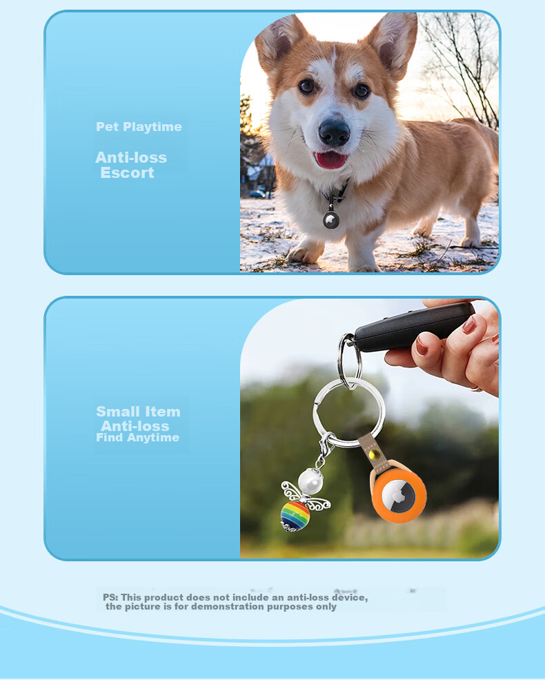 GDGO Upgraded AirTag2 Locator Protective Case, Suitable for Apple Tracker Anti-Loss Device, Silicone Soft Rope Protective Case, Key Case, Children's Backpack Hook, Waterproof Washable Dirt-Resistant Hook 4