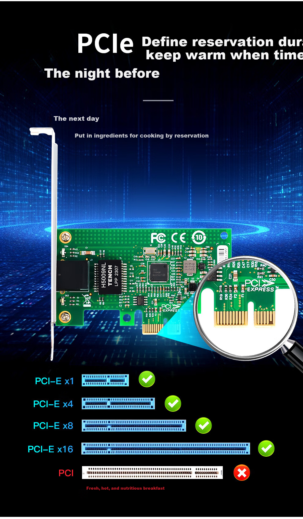 FLYBISH NA210-T1 Gigabit Ethernet Card Intel I210AT Chip PCI-E X1 Single Port Ethernet Card for Desktop PC Wired PCIe Network Card Server Supports Linux 3
