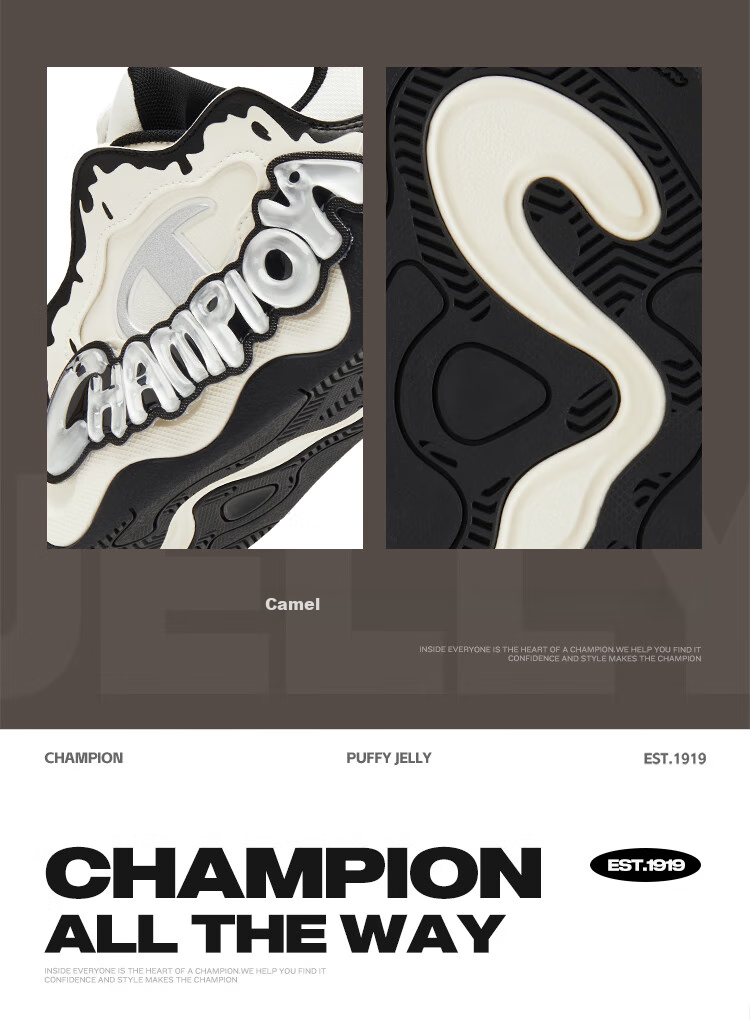 Champion American Champion Sneakers for Women And Men, Puffy Jelly Shoes, Thick-Soled Casual Loafers, 25SST17 8