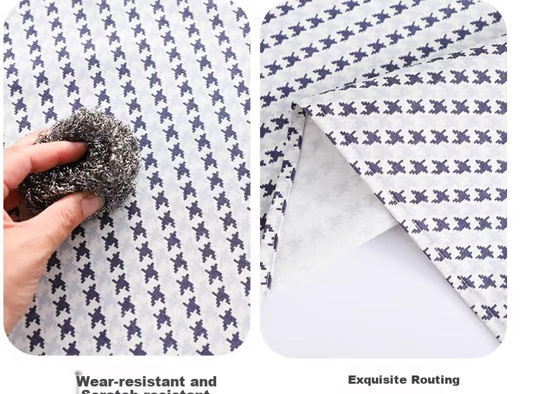 PINYU Long-Sleeve Apron, Kitchen Durable Oil-Proof Coverall, Washable Hand-Hanging Shoulder Apron, for Men And Women, Winter Household Chores, Cute Cat Design, Blue Color 3