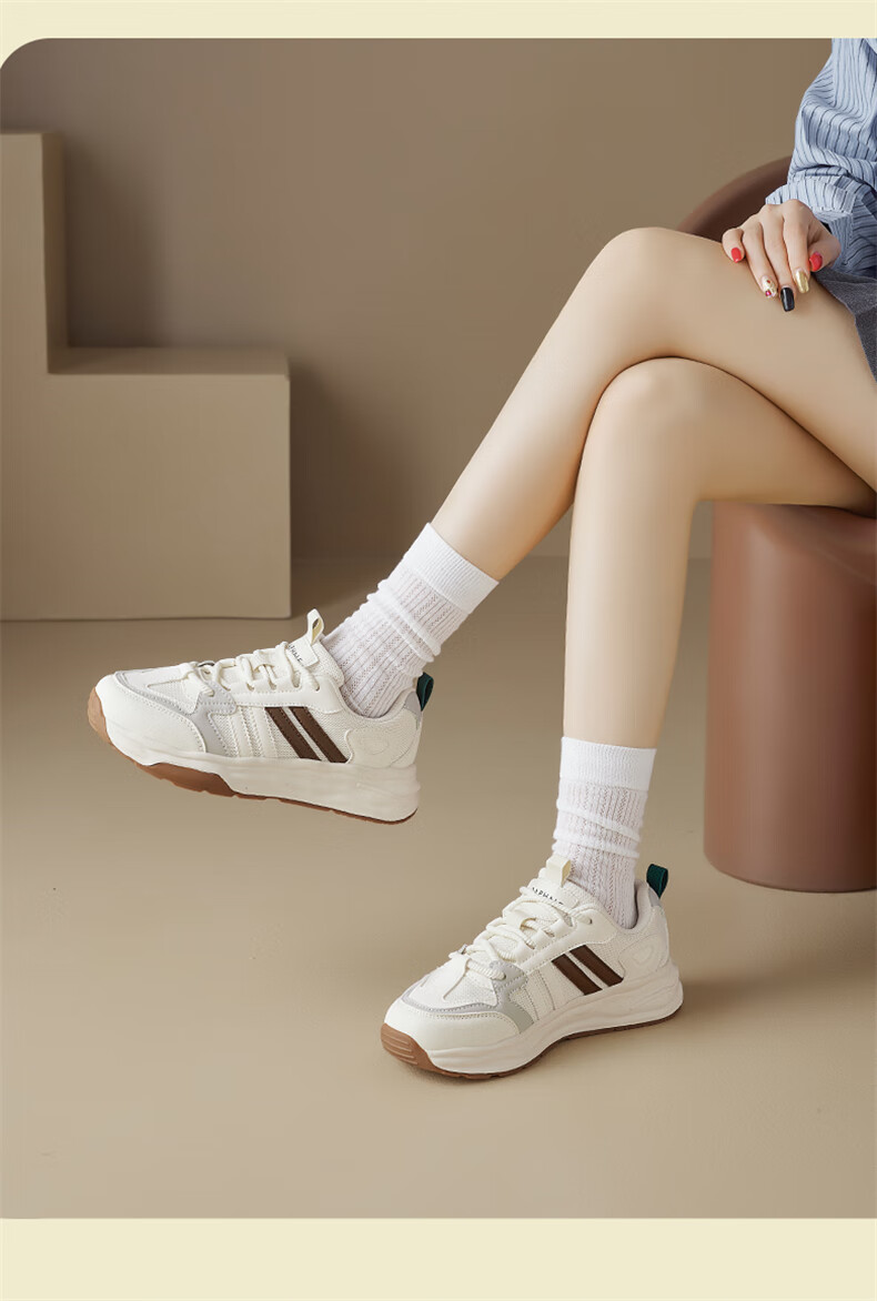 Daphne Women's Thick-Soled Breathable Trainer Shoes 2026 New Summer Height-Increasing Soft-Soled Dad Sneakers Casual Sports White Shoes 5