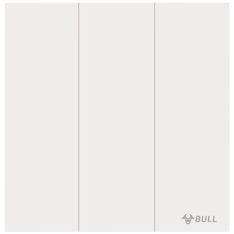 BULL Switch Socket G57 Butterfly Ultra-thin Skin-feel Switch Three-gang Single Control Large Panel G57K311 Beige White