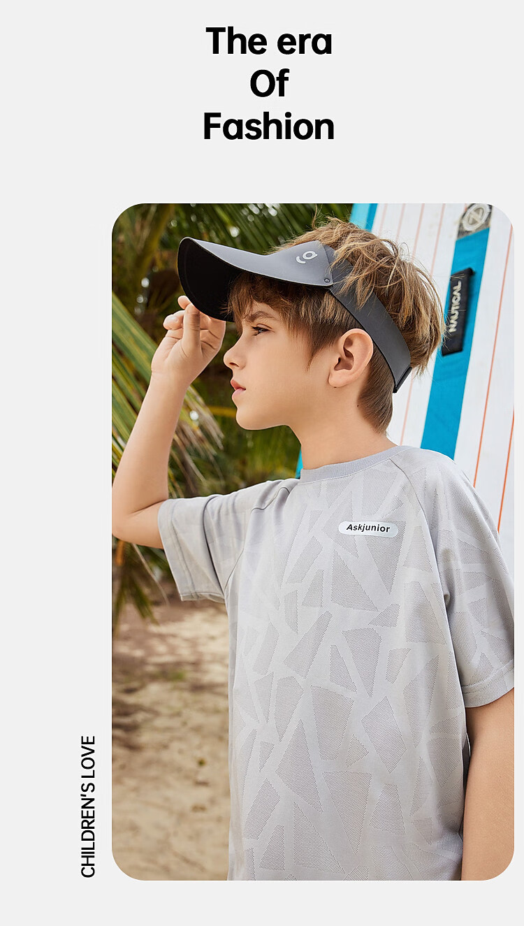 ASK JUNIOR Children's Clothing Set, Boys' Summer Outfit, Cool Thin Short-Sleeve T-Shirt And Shorts, Running Sports Two-Piece Set, Blue 15