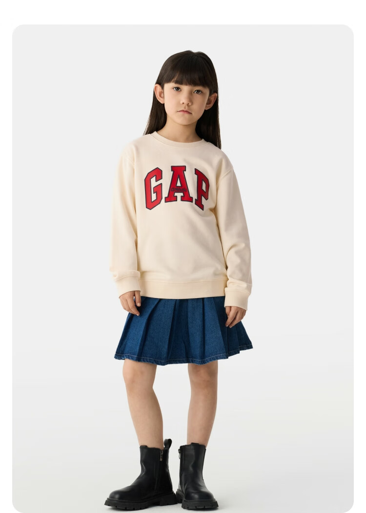 GAP [Same Style for Older And Younger Kids] Boys And Girls Spring Logo Contrast Color Long-Sleeve Sweatshirt 687330 18