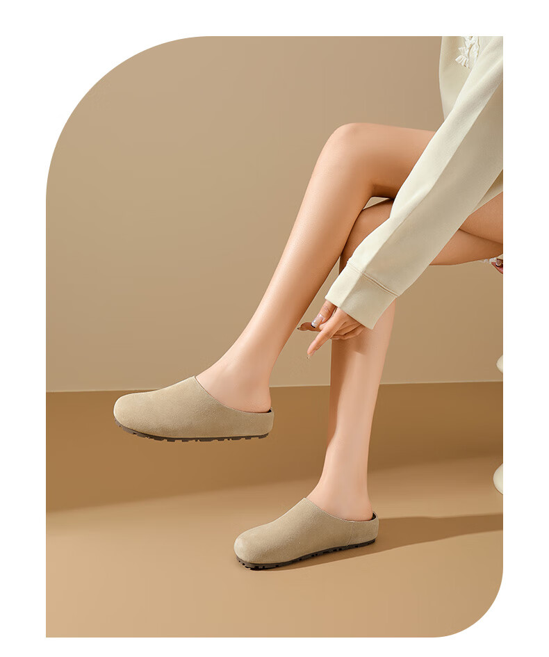 DAPHNE Women's Slip-On Shoes, Retro Style, Spring 2025 Collection, Thick-Soled Casual Closed-Toe Mules, Gray, Size 40 1