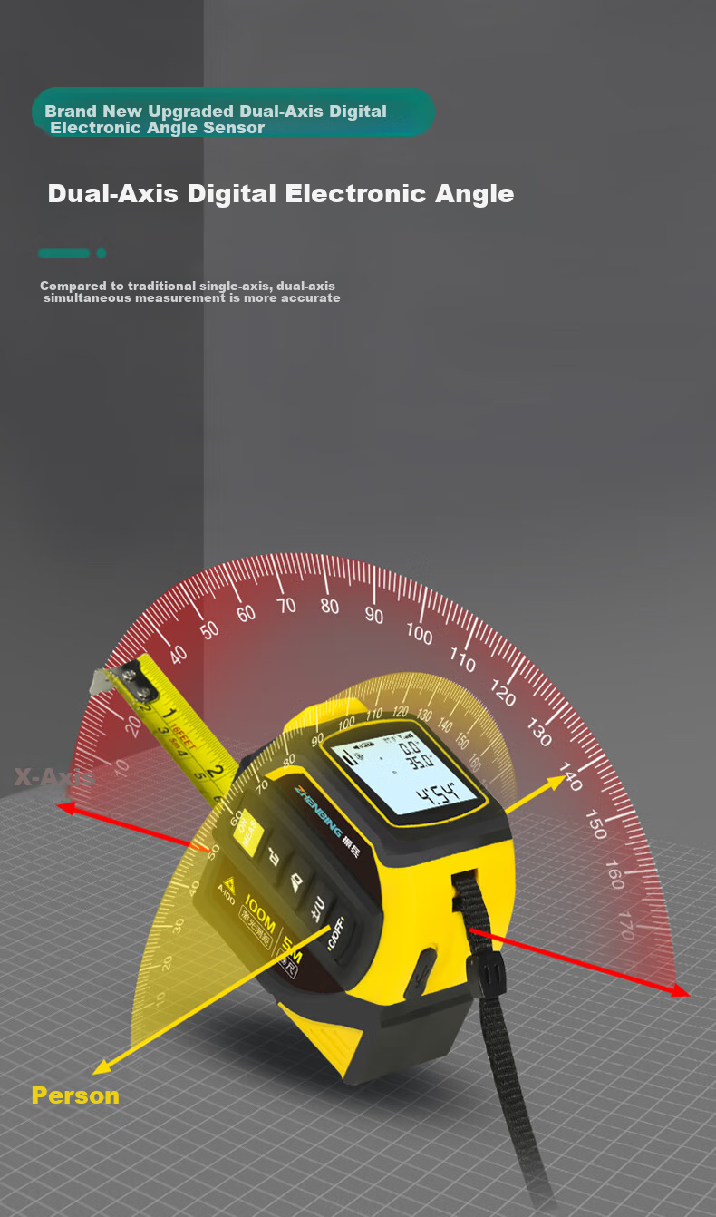 ZHENBING Laser Distance Measuring Tape, Infrared High-Precision Electronic Ruler, Cross-Line Measuring Instrument, Smart Measuring Tape for Room Measurement 4