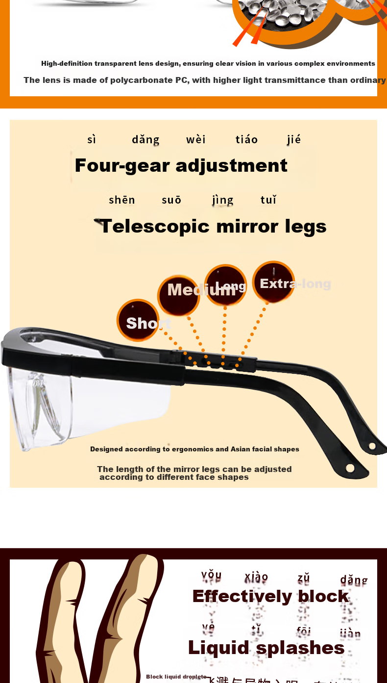 Shunzao Goggles SZ-L, 1 Pair, Double-Sided Anti-Fog, Splash-Resistant, Waterproof, Dust-Proof, Sand-Proof 6
