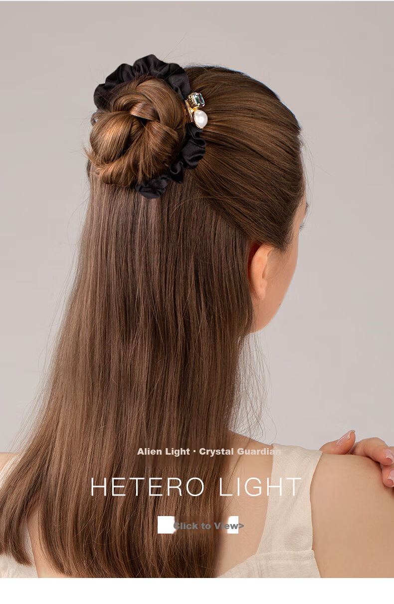 Cercoo Crystal Guardian Series Fatty Intestine Hair Tie, Crystal Pearl Ponytail Hair Band, Hair Accessory, Gift for Girlfriend 1