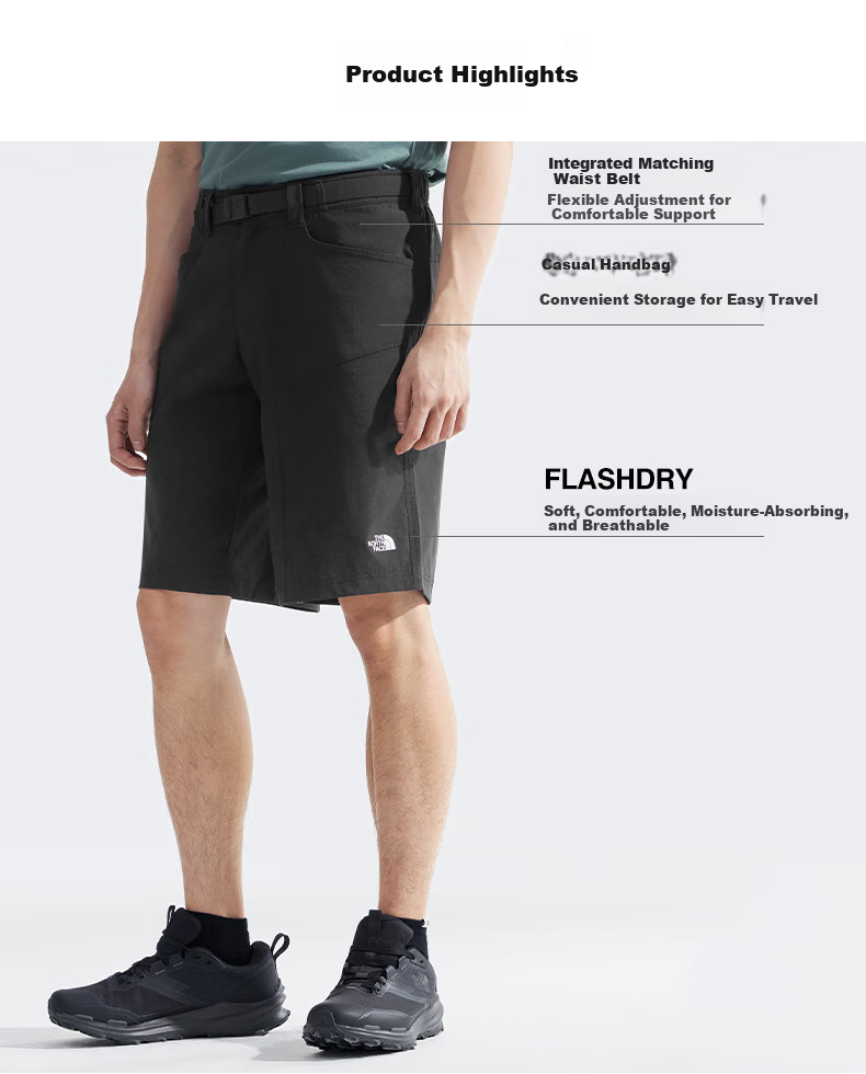 The North Face Men's Outdoor Moisture-Wicking Breathable Casual Shorts 8AV6, Ebony Green/21L, Size S 2