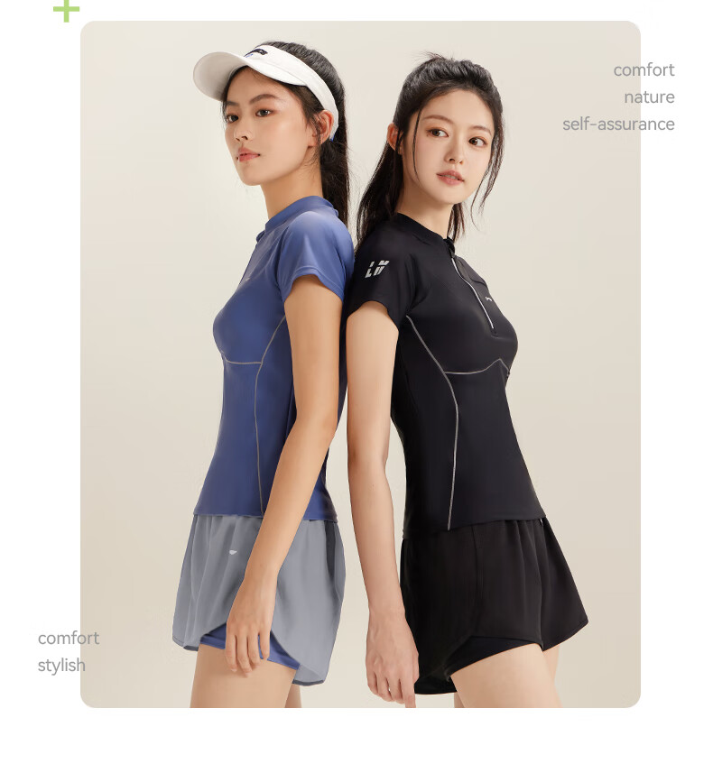 Li-Ning Women's Two-Piece Swimsuit, Slimming Conservative Swimwear for Hot Springs, Model 1602 Black M 11