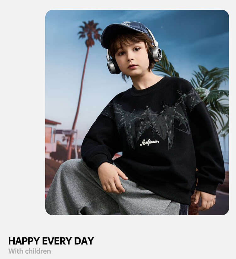 ASK JUNIOR Children's Clothing, Boys' Sweatshirt, Round Neck Long Sleeve, Autumn Pullover, Casual Versatile Top, Green, Size 170 4