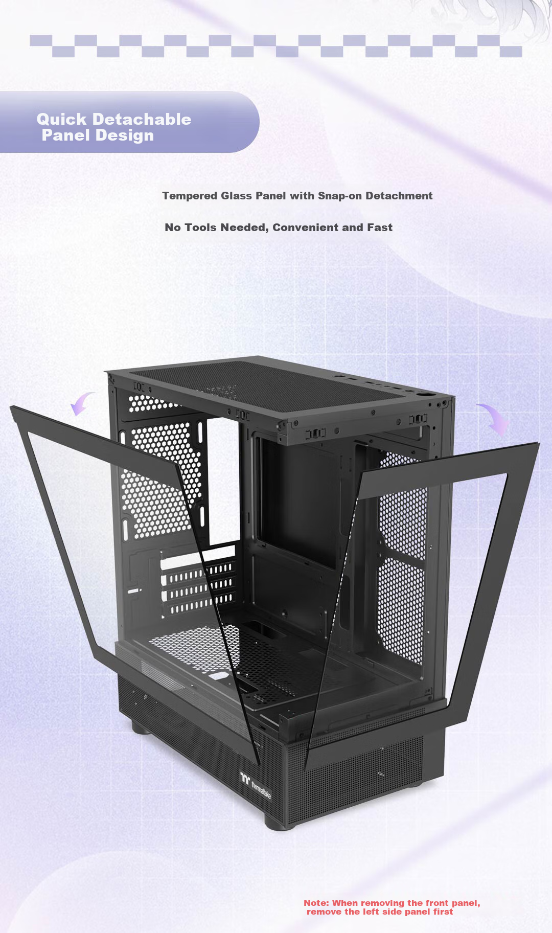 Thermaltake (Tt) Steel Shadow Transparent S240 Panoramic Case Computer Tower Black (M-ATX Motherboard / Supports 240mm Water Cooling / 270° Panoramic View / 7 Fan Positions / Supports 4080 Graphics Card) 7