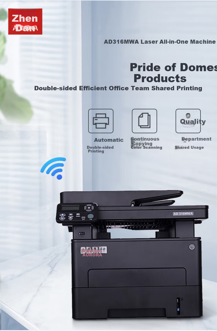 AURORA AD316MWA A4 Black And White Automatic Duplex Laser Printer for Office And Home Use, High-Volume Continuous Printing, Copying, Scanning All-In Machine with Wireless WiFi 1