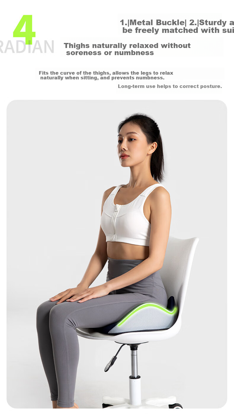 Dijialun Lumbar Support Cushion, Memory Foam Buttocks Pad for Long Sitting, Car And Office Chair Cushion, Hemorrhoids Relief, Pregnant Women's Hip And Back Protection Seat Cushio 8