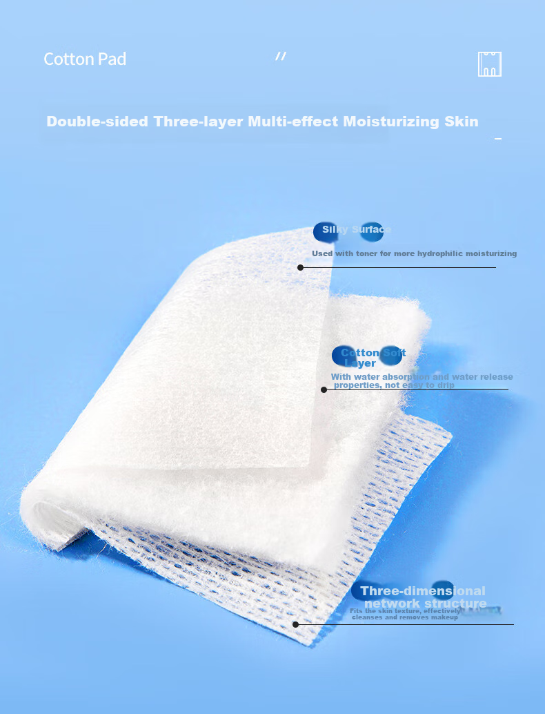 ITO Cotton Pads, 180 Pieces * 1 Pack, Double-Sided Three-Layer Wet Compress Water-Saving Makeup Remover Pads, Facial Cleansing Pads for Face And Eyes, Thick Versio 6