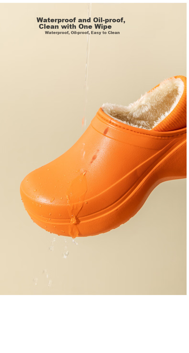 GUOLUOFEI Thick Cotton Slippers with Heel, Women's Autumn And Winter Warm Indoor Waterproof Non-Slip Outdoor Wear, Black, Size 36-37 14