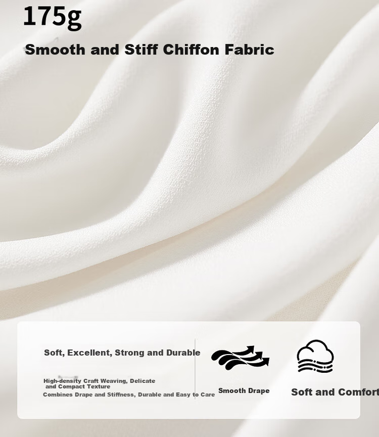 Sentubila Chiffon Blouse for Women, Spring And Autumn Elegant Office V-Neck Shirt, Slimming Loose Long-Sleeve Top, Off-White, M 7