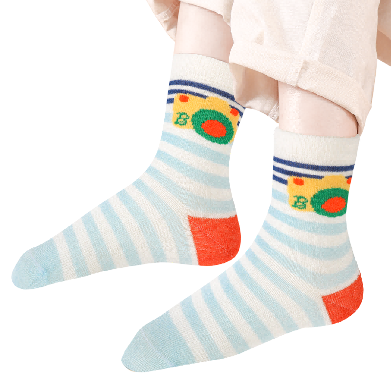 Barbie Children's Socks Spring And Autumn Boys' Short Socks Thin Cotton Socks Student Boys' Mid-Calf Socks Big Kids' Basketball Socks