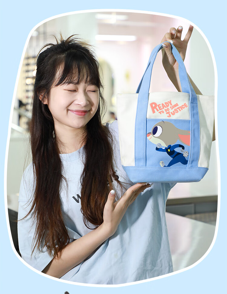 Disney Women's Mini Canvas Handbag, Cartoon Canvas Bag, Judy Blue And White Commuter Purse, Birthday Gift for Wome 30