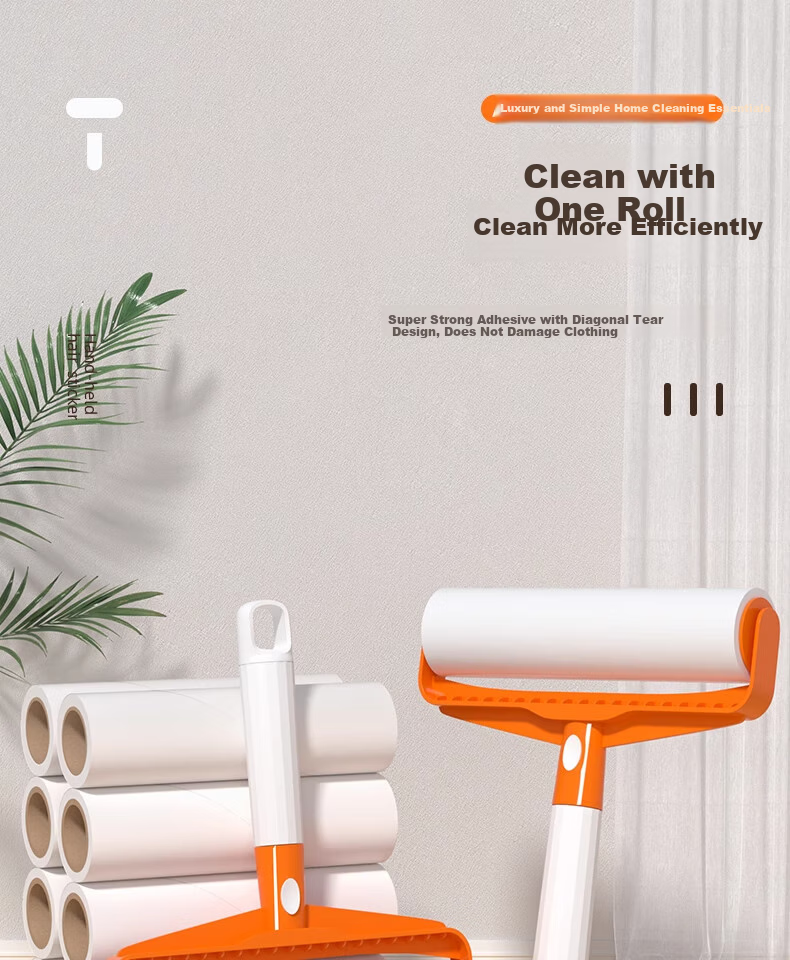 CHUSHE Lint Roller, 16cm, 1 Roll, 60 Sheets, Removes Pet Hair, Cat And Dog Hair Remover, Replaceable Core, Dust-Removing Paper 2
