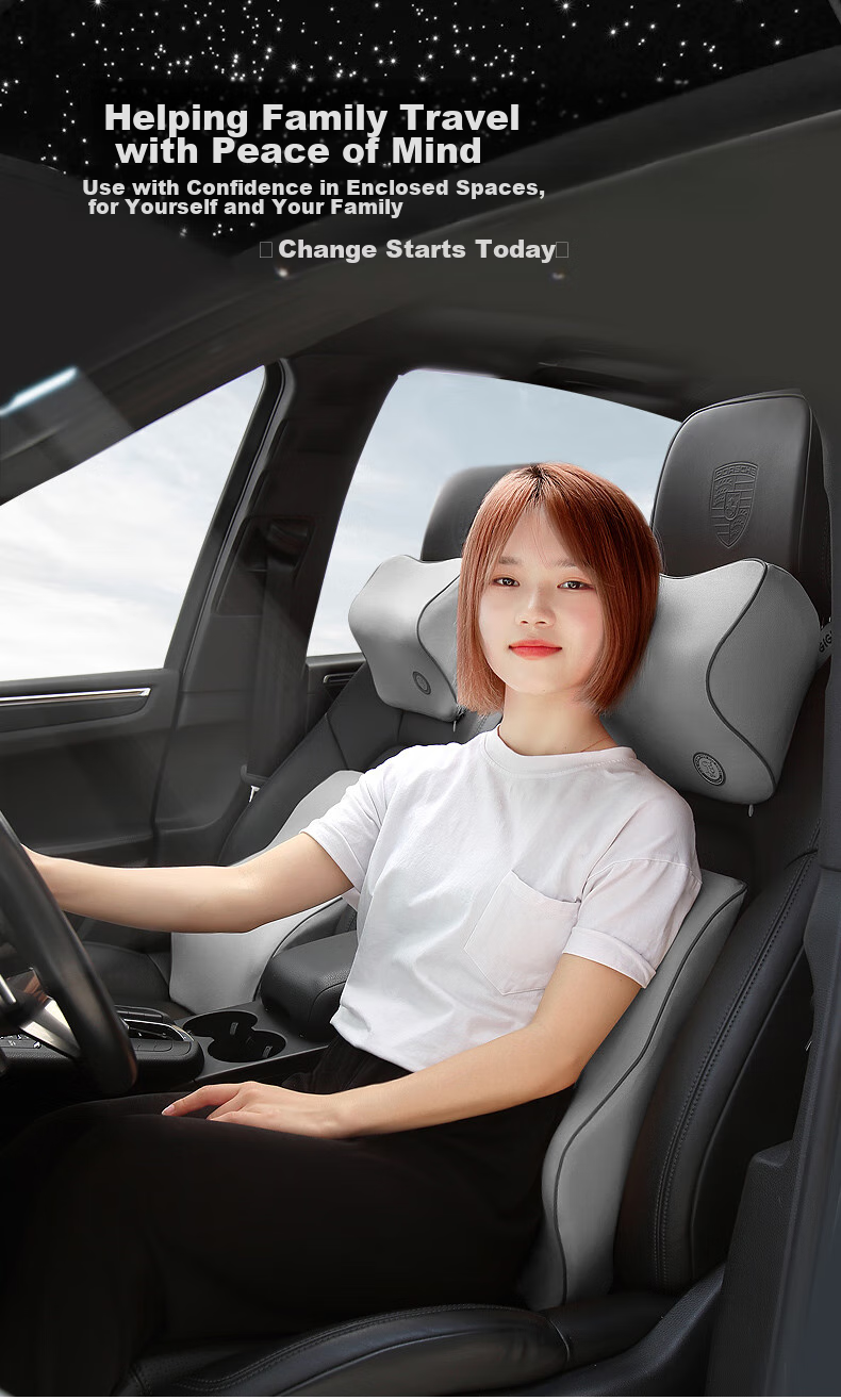 GiGi Car Headrest And Lumbar Support Set with Memory Foam Lumbar Cushion, Neck Pillow for Car Use, Cervical Pillow, Neck Protector, Coffee Color 11