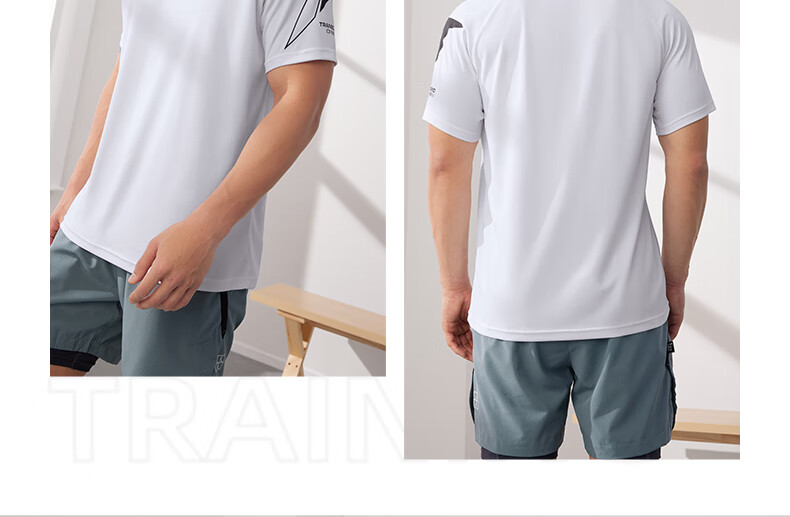 361° Men's Short-Sleeve T-Shirt, Summer Quick-Dry, Loose-Fitting Athletic Running Fitness Casual Top, Half Sleeve, 652524101-2 20