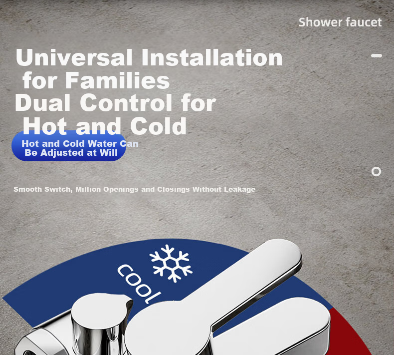 ZUNCHI Mixing Valve Hot And Cold Water Faucet, Thickened Triple Shower Head, Bathroom Toilet Washroom Wall-Mounted Bathtub Faucet 9