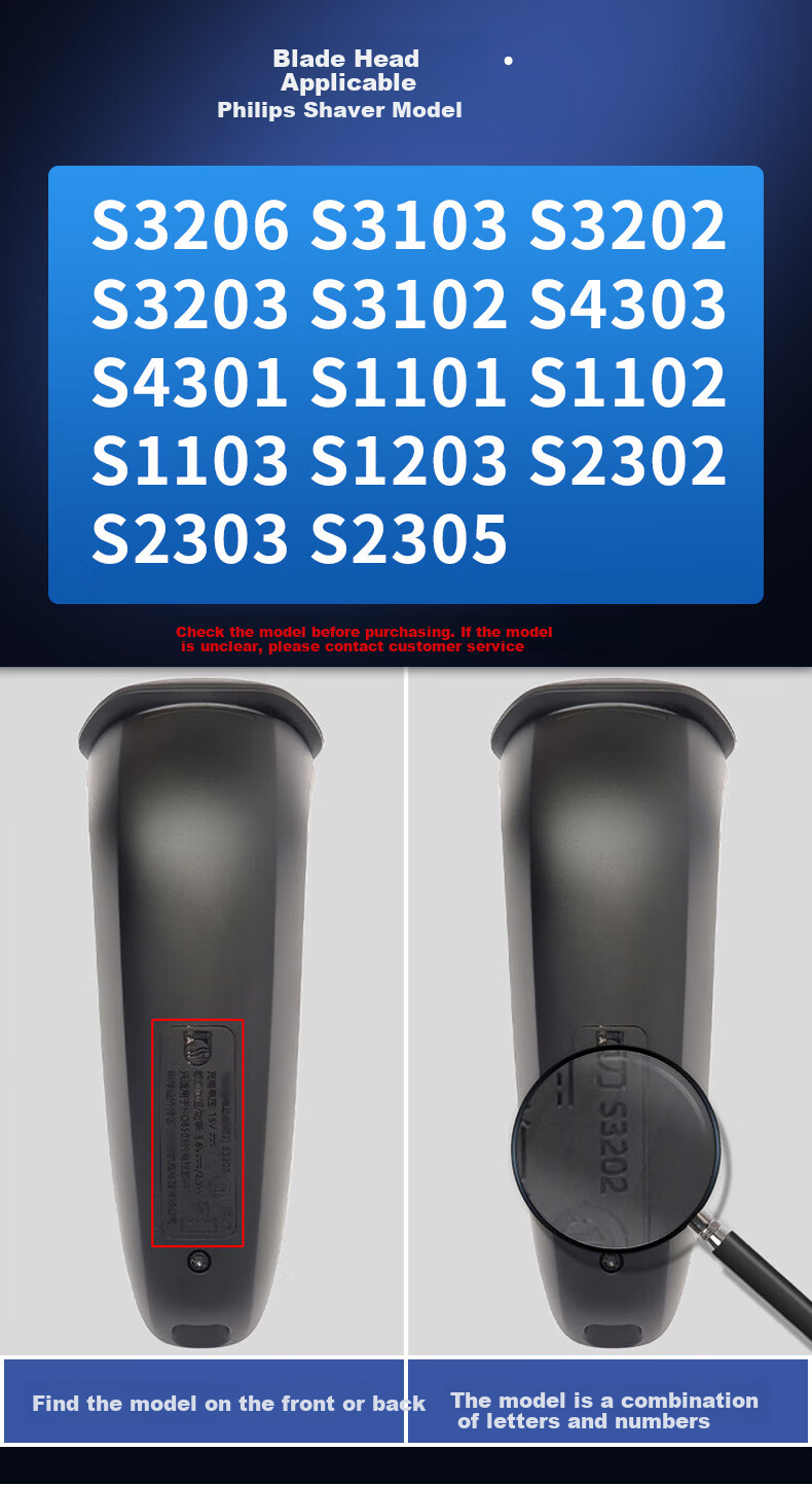 PURPAVWINNER Compatible with Philips S1000 Series Shaver Heads, Suitable for S1010/S1020/S1050/S1060/S1070 Full Machine Heads, Including 3 Blades + 3 Foils + Blade Holder + Head Cap 4