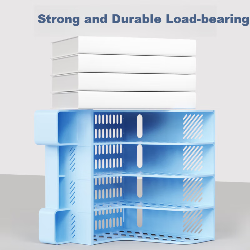 Xinshida File Organizer, Extra Thick Folder Shelf, Bookend, Office Desktop Standing File Storage Box, Basket for Organizing Documents And Materials, Four-Tier Multi-Layer Functional Pen Holder, Supplies, Gree 5
