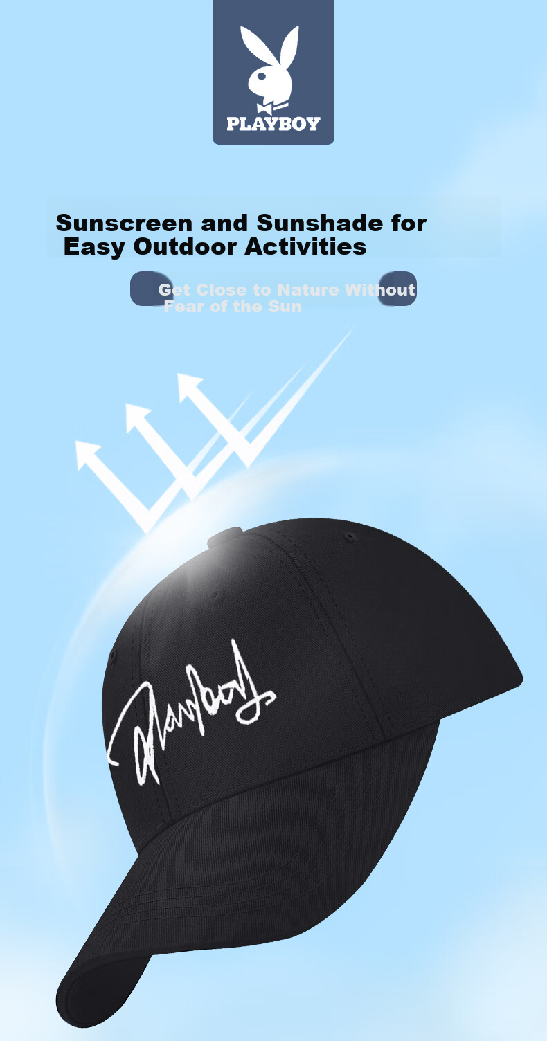 PLAYBOY Men's Spring And Summer Baseball Cap, Breathable Sun Protection Outdoor Hat, Casual Cap for Middle-Aged People in All Seasons 4